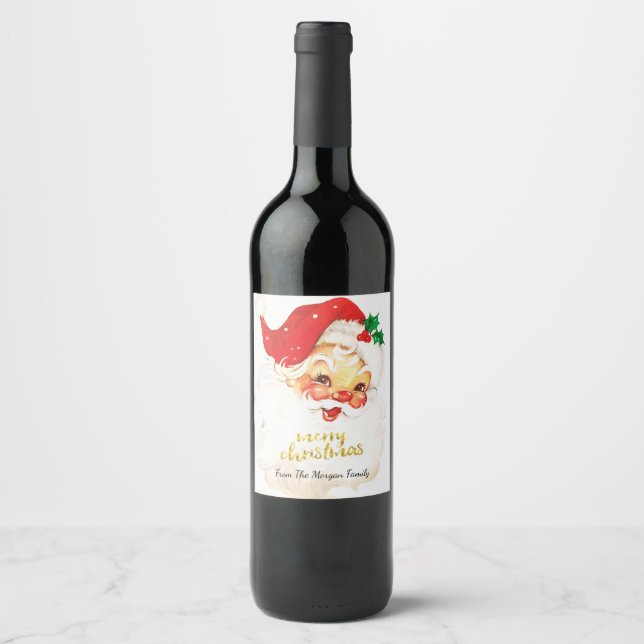 Rótulo De Garrafa De Cerveja Traje de Papai Noel Natal (Frente)