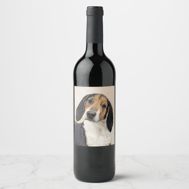 Rótulo De Garrafa De Cerveja Treing Walker Coonhound Painting - Arte Original (Frente)