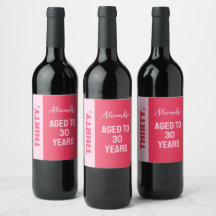 Trendy Bold Pink e Red Girly aniversário de 30 ano