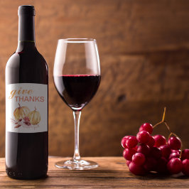 Rótulo De Garrafa De Cerveja Trendy Orange & Red Dê Obrigados e Abóbora