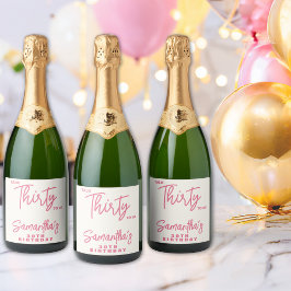 Rótulo De Garrafa De Cerveja Trendy Pink Talk Thirty To Me 30th Birthday