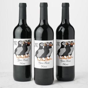 Rótulo De Garrafa De Cerveja Três Puffin em pé