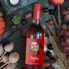 Rótulo De Garrafa De Cerveja Trevo de Foto de Amor Sortudo Preto Simples Modern