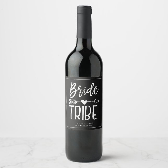 Rótulo De Garrafa De Cerveja Tribo da Noiva | Casamento Personalizável (Frente)