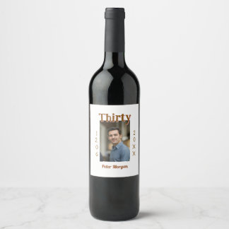 Rótulo De Garrafa De Cerveja trinta foto marrom de aniversário homem data estil