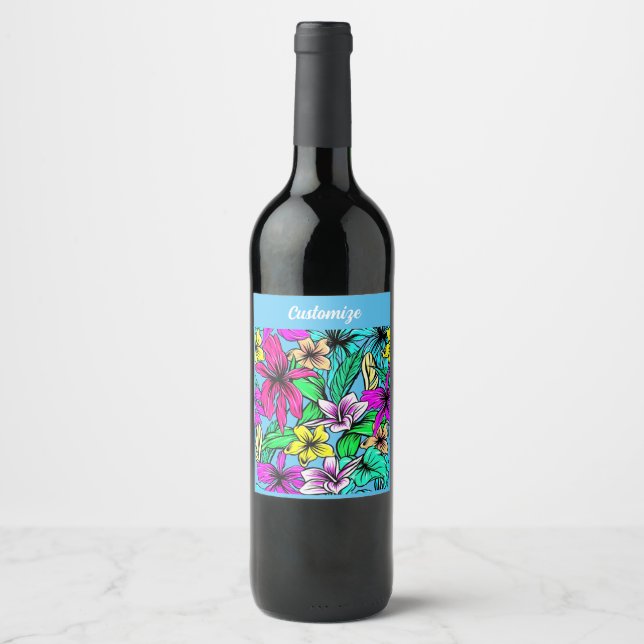Rótulo De Garrafa De Cerveja Tropical Flower Mix Thunder_Cove (Frente)