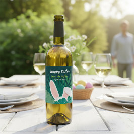 Rótulo De Garrafa De Cerveja Tropical Jungle Easter Bunny Custom Wine Label