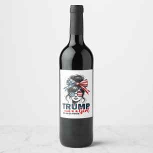 Rótulo De Garrafa De Cerveja Trump Girl Sem Desculpas, Bun Sunglass Trump