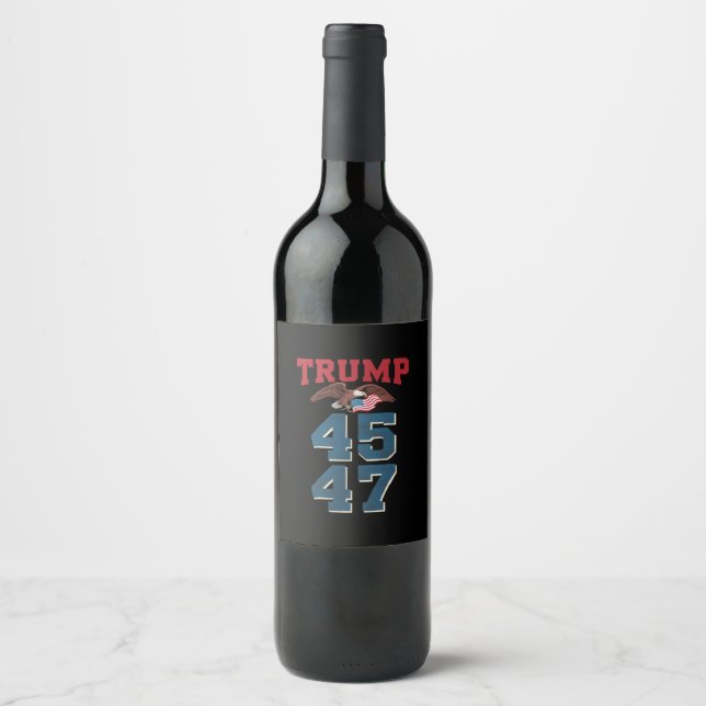 Rótulo De Garrafa De Cerveja Trump Patriótico ganhou 45 e 47 vitoriosos Trump (Frente)
