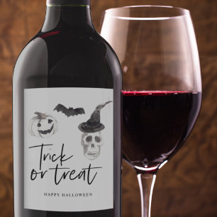Rótulo De Garrafa De Cerveja Truque ou Tratamento Spooky Festa de Halloween