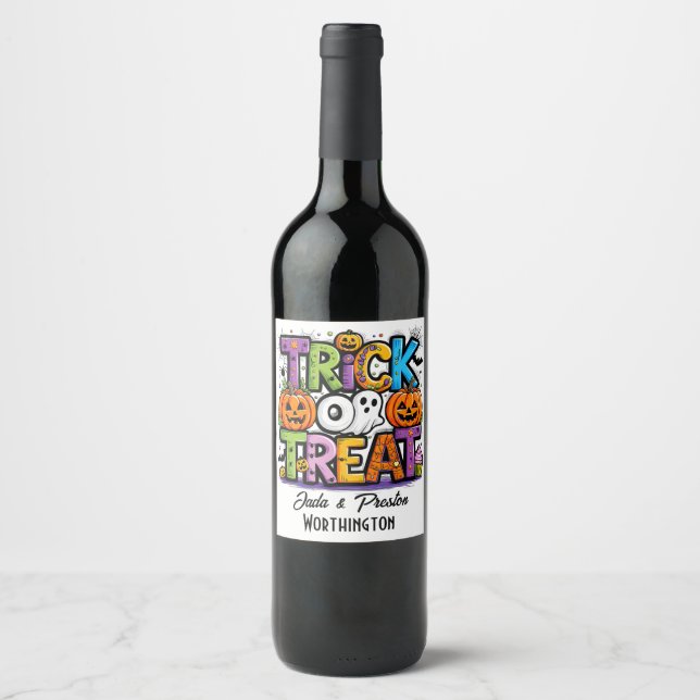 Rótulo De Garrafa De Cerveja Truque ou Tratar (Frente)
