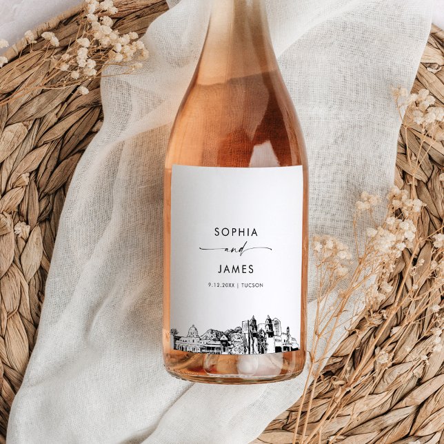 Rótulo De Garrafa De Cerveja Tucson Arizona Skyline (Criador carregado)