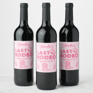 Rótulo De Garrafa De Cerveja Última Festa de solteira de Rodeio Rosa