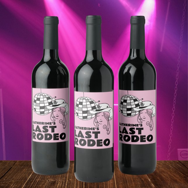 Rótulo De Garrafa De Cerveja Última Festa de solteira Rodeo Disco (Criador carregado)