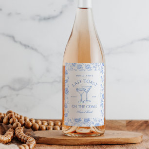 Rótulo De Garrafa De Cerveja Último brinde na Bachelorette Floral Costeira