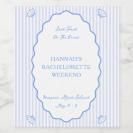 Rótulo De Garrafa De Cerveja Último brinde na Festa de solteira Azul Costeira