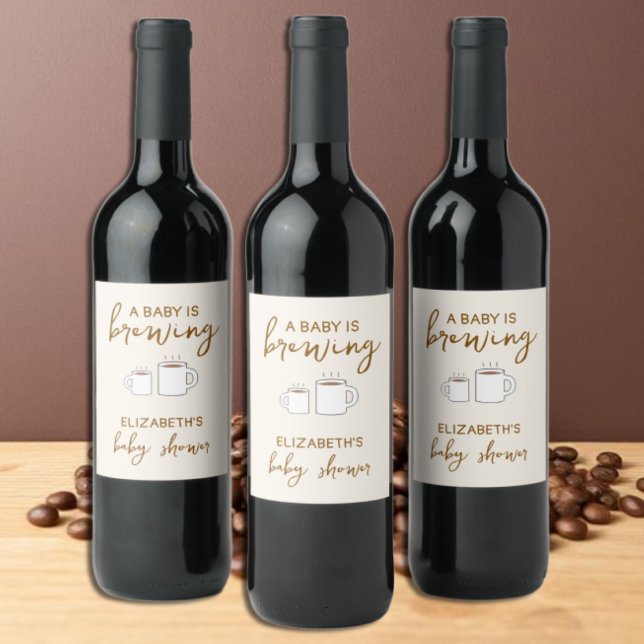 Rótulo De Garrafa De Cerveja Um Bebê Está Fazendo Chá de fraldas (Criador carregado)