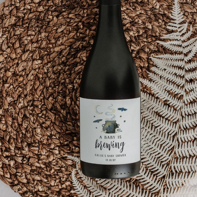 Rótulo De Garrafa De Cerveja Um Bebê Está Fazendo Chá de fraldas De Halloween B (Criador carregado)