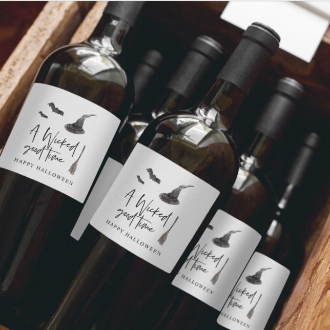 Rótulo De Garrafa De Cerveja Um Bom Momento | Feliz Dia das Bruxas (Criador carregado)