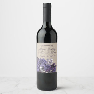 Rótulo De Garrafa De Cerveja Um Brinde ao Eterno, Casamento Gótico Roxo