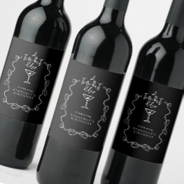 Rótulo De Garrafa De Cerveja Uma Festa de aniversário branca e preta, um pouco