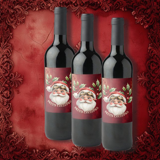 Rótulo De Garrafa De Cerveja Uma galinha-branca Santa Claus (Criador carregado)