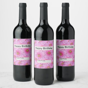 Rótulo De Garrafa De Cerveja Uma Sinfonia de Gerberas Rosa,