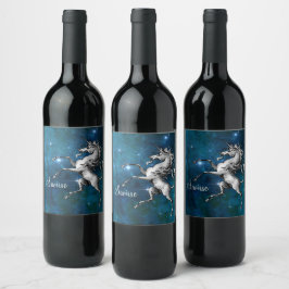 Rótulo De Garrafa De Cerveja Unicórnio Celestial Personalizável