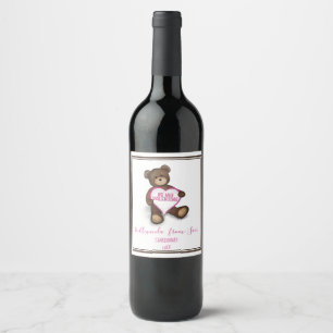 Rótulo De Garrafa De Cerveja Urso Cinzento do Dia de os namorados Cardíaco
