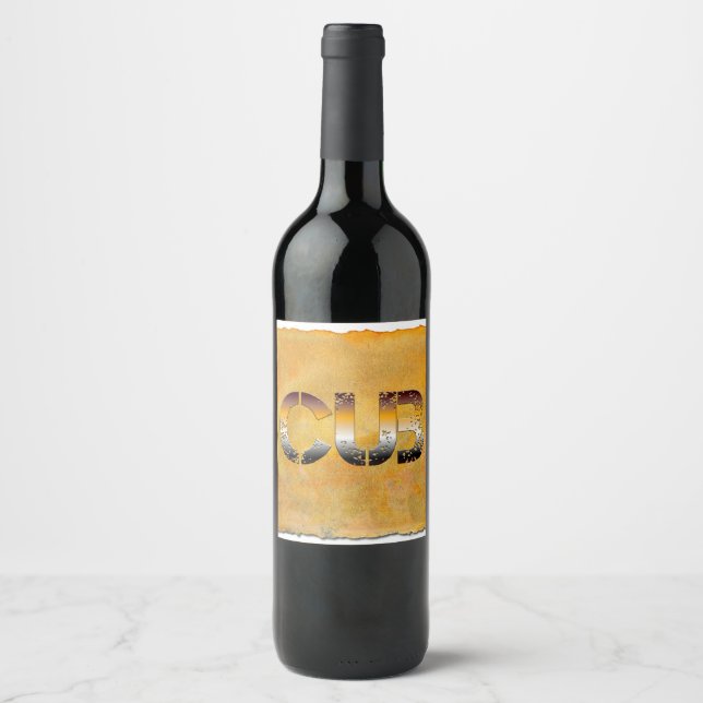 Rótulo De Garrafa De Cerveja Urso de SlipperyJoe com palavras douradas castanha (Frente)