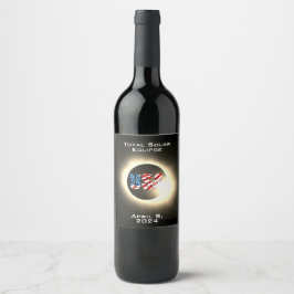 Rótulo De Garrafa De Cerveja US FLAG Elipse solar total, 8 de abril de 2024