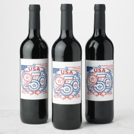 Rótulo De Garrafa De Cerveja USA 250 Patriotic Anniversary Emblem Design
