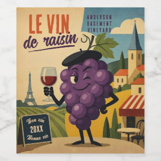 Rótulo De Garrafa De Cerveja Uvas francesas cordial caseiro vermelho mod de mea