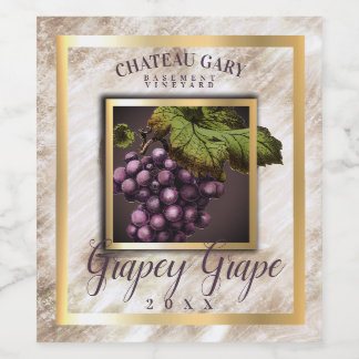Rótulo De Garrafa De Cerveja Uvas mármore vinho tinto rótulo de vinho personali