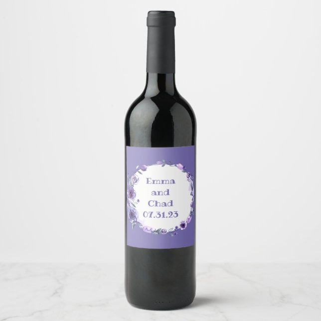 Rótulo De Garrafa De Cerveja Uvas para vinho Flores Personalizadas, Vermelho Br (Frente)
