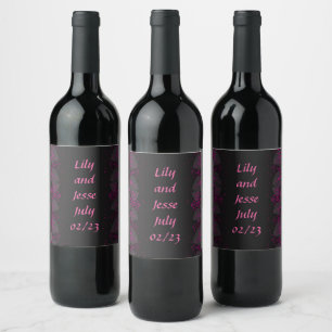 Rótulo De Garrafa De Cerveja Uvas para vinho Flores Personalizadas, Vermelho Br