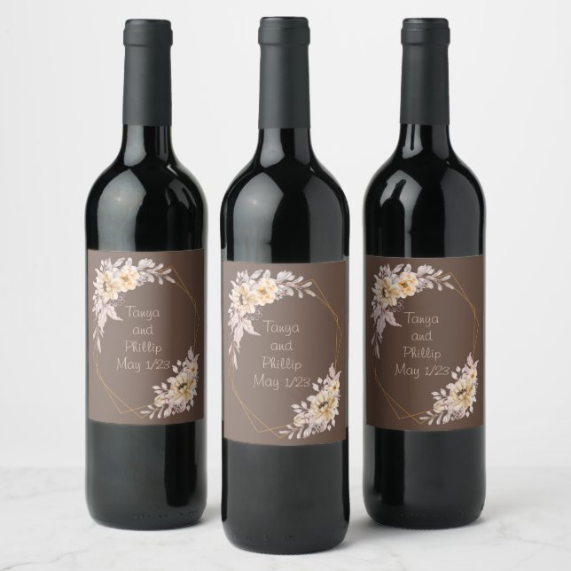 Rótulo De Garrafa De Cerveja Uvas para vinho Flores Personalizadas, Vermelho Br (Garrafas)