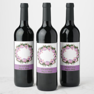 Rótulo De Garrafa De Cerveja Uvas para vinho Flores Personalizadas, Vermelho Br