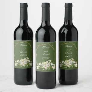 Rótulo De Garrafa De Cerveja Uvas para vinho Flores Personalizadas, Vermelho Br
