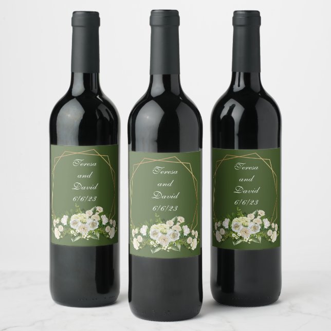 Rótulo De Garrafa De Cerveja Uvas Vinho Flores Personalizadas Vermelhas Brancas (Garrafas)