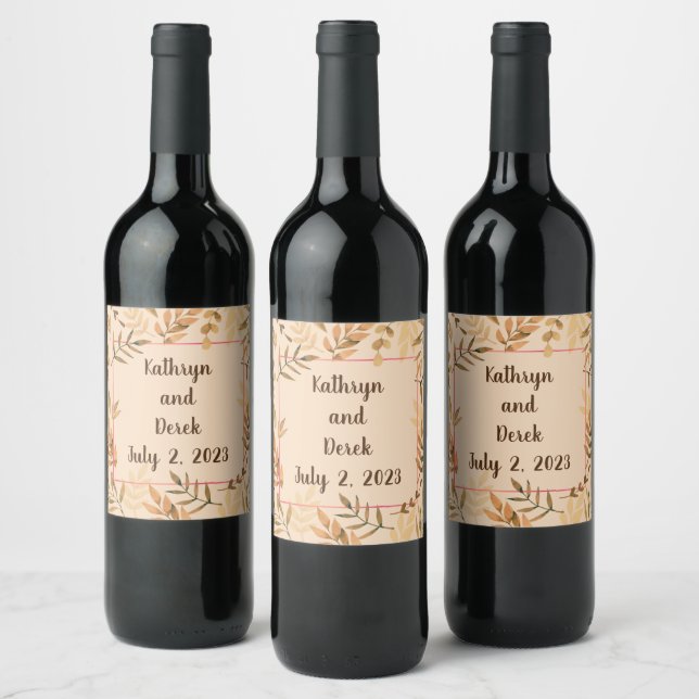 Rótulo De Garrafa De Cerveja Uvas Vinho Flores Personalizadas Vermelho Branco (Garrafas)