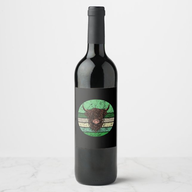 Rótulo De Garrafa De Cerveja Vaca de Highland escocesa (Frente)