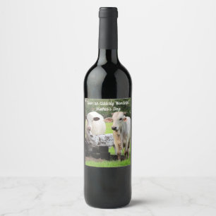 Rótulo De Garrafa De Cerveja Vaca e vitelo - Rótulo de vinho personalizado