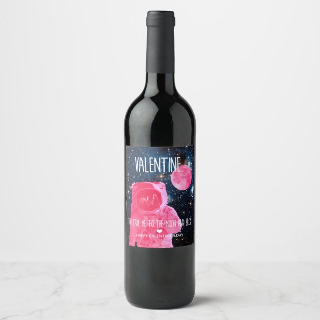 Rótulo De Garrafa De Cerveja Valentine, você me leva à lua e de volta! (Frente)