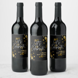 Rótulo De Garrafa De Cerveja Vamos celebra aniversário Dourado do gradiente Bok