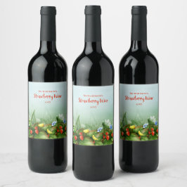 Rótulo De Garrafa De Cerveja Vencedor do campo de morango selvagem