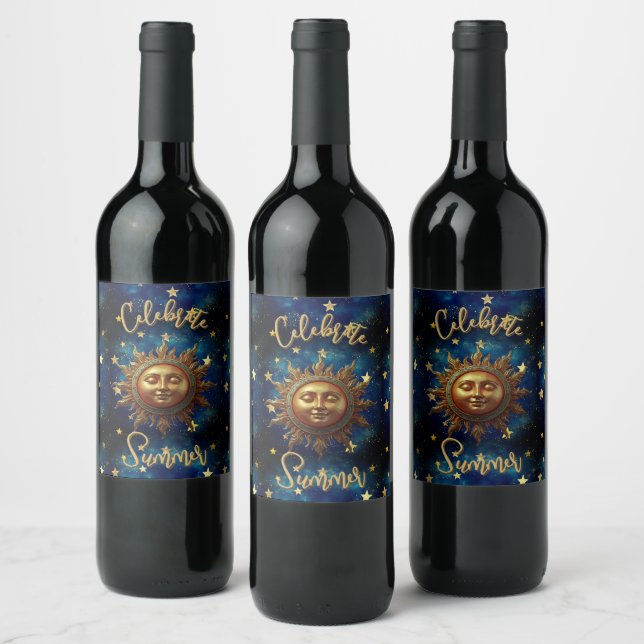 Rótulo De Garrafa De Cerveja Verão Celestial Celebre o Verão  (Garrafas)