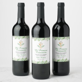 Rótulo De Garrafa De Cerveja Verde deixa a Santa Comunhão Vino