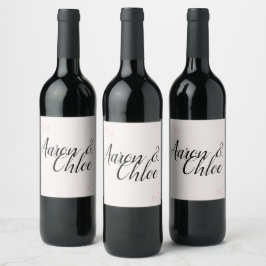 Rótulo De Garrafa De Cerveja Vermelho de Casamento de Caligrafia Minimalista De