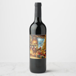 Rótulo De Garrafa De Cerveja Véspera de Natal aconchegante